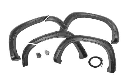 Rough Country - Rough Country Defender Pocket Fender Flares - Chevy Silverado 1500 2WD/4WD (19-23) - A-C12211