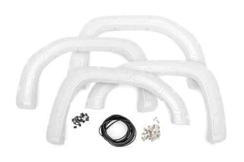 Rough Country - Rough Country Defender Pocket Fender Flares - White - GMC Sierra 1500 (19-23) - A-G11950-GAZ