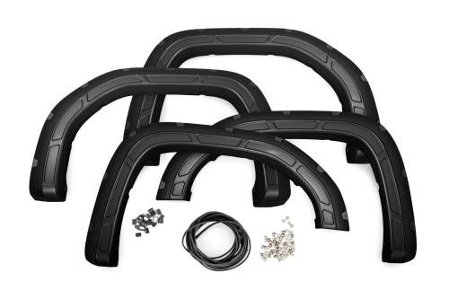 Rough Country - Rough Country Defender Pocket Fender Flares - Black - GMC Sierra 1500 (19-23) - A-G11950-GBA