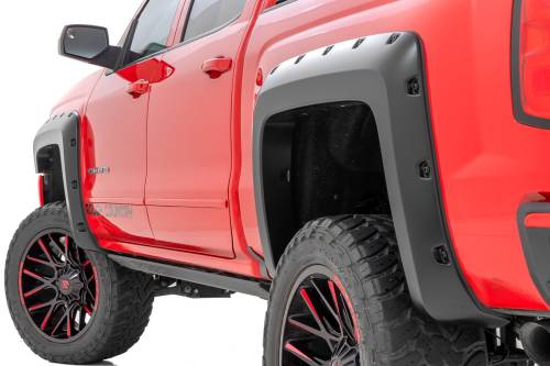 Rough Country - Rough Country Pocket Fender Flares - 6'7" & 8' Bed - Chevy Silverado 1500 (14-18)/Silverado 2500HD (15-19) - F-C11412B