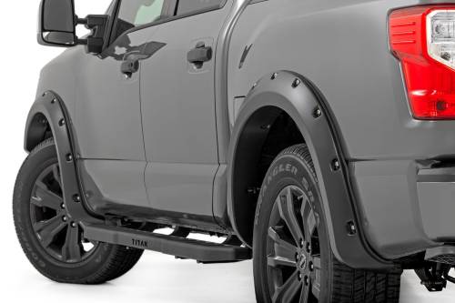 Rough Country - Rough Country Pocket Fender Flares - Crew Cab - Nissan Titan 2WD/4WD (2017-2023) - F-N101705A