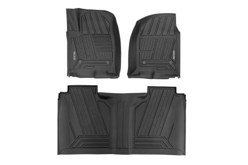 Rough Country - Rough Country Flex-Fit Floor Mats - FR & RR - FR Bucket - Crew - Chevy/GMC 1500/2500HD/3500HD (19-24) - FF-21612