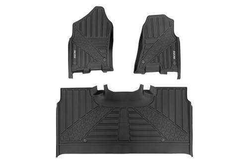 Rough Country - Rough Country Flex-Fit Floor Mats - FR & RR - Crew - Ram 1500 (19-24)/1500 TRX (21-24) - FF-31422