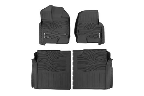 Rough Country - Rough Country Flex-Fit Floor Mats - FR & RR - Ford F-150 (15-24)/F-150 Lightning (22-24)/Raptor (17-24) - FF-51512