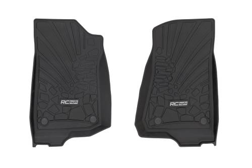 Rough Country - Rough Country Flex Fit Floor Mats - FR - 4 Door - Jeep Wrangler Unlimited 4WD (2018-2024) - FF-6011