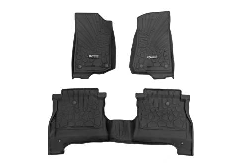 Rough Country - Rough Country Flex-Fit Floor Mats FR & RR RR Lockable Jeep Gladiator JT 4WD (2020-2024) - FF-61501