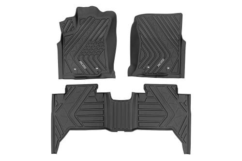 Rough Country - Rough Country Flex-Fit Floor Mats - Front and Rear - Toyota Tacoma 2WD/4WD (2016-2023) - FF-71216