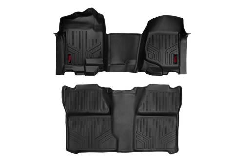 Rough Country - Rough Country Floor Mats - FR & RR - OV Hump - Crew - Chevy/GMC 1500/2500HD (07-14) - M-21073