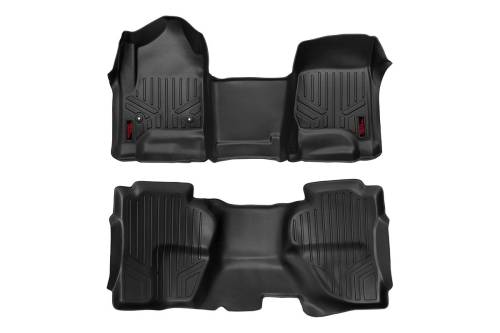 Rough Country - Rough Country Floor Mats - FR & RR - OV Hump - Ext Cb - Chevy/GMC 1500/2500HD/3500HD 2WD/4WD - M-21142