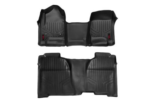 Rough Country - Rough Country Floor Mats - FR & RR - OV Hump - Crew - Chevy/GMC 1500/2500HD/3500HD 2WD/4WD - M-21143