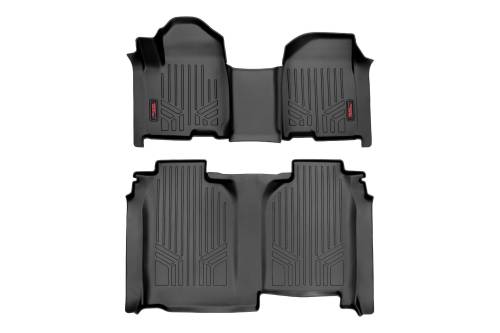 Rough Country - Rough Country Floor Mats - FR & RR - OV Hump - Crew - wo/underseat storage - Chevy/GMC 1500/2500HD/3500HD (19-24) - M-21615