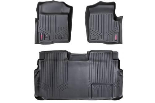 Rough Country - Rough Country Floor Mats - FR & RR - 2 Ret Hook - Ford F-150 2WD/4WD (2011-2014) - M-51112