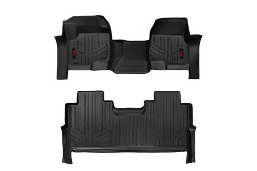 Rough Country - Rough Country Floor Mats - FR & RR - FR Bench - Ford Super Duty 2WD/4WD (17-22) - M-51173