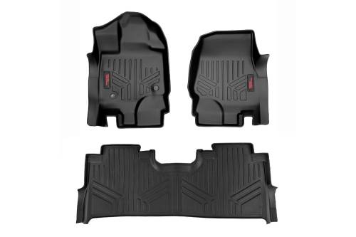 Rough Country - Rough Country Floor Mats - FR and RR - FR Buckets - w/Factory Under Seat Storage Ford F-150 2WD/4WD (2015-2023) - M-51515