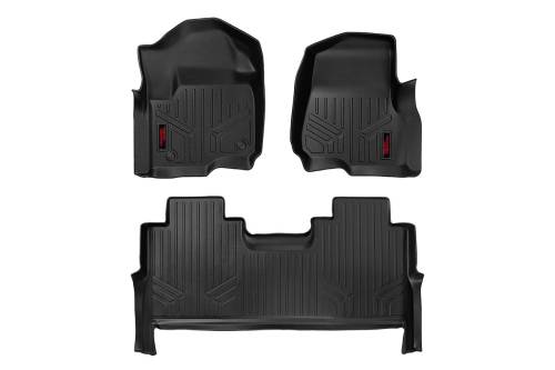 Rough Country - Rough Country Floor Mats - Front and Rear - Ford Super Duty 2WD/4WD (2017-2022) - M-51712