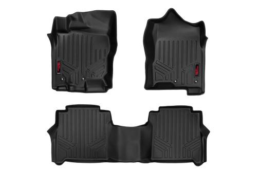 Rough Country - Rough Country Floor Mats - FR & RR - Crew Cab - Nissan Titan (17-21)/Titan XD (16-21) - M-81712