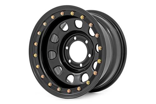 Rough Country - Rough Country Steel Simulated Beadlock Wheel - Black - 15x8 - 5x4.5 - 3.30 Bore - -19 - RC158545SL