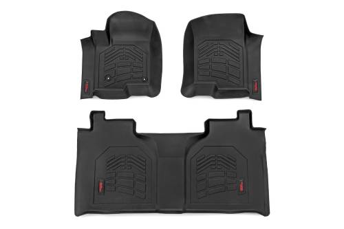 Rough Country - Rough Country Sure-Fit Floor Mats - FR & RR - FR Bucket - Crew - Chevy/GMC 1500/2500HD/3500HD (19-24) - SM21612