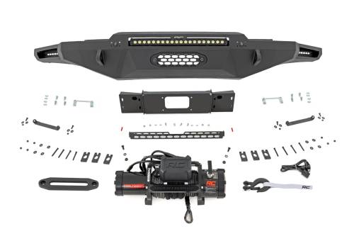 Rough Country - Rough Country Hybrid Front Bumper - 12000S - Blk LED - Toyota Tundra 2WD/4WD (2022-2025) - 72007