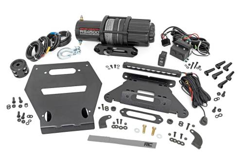 Rough Country - Rough Country LED Light - Winch Mount - RS4500S - 10" Black Slimline - Polaris RZR Pro R - 92063