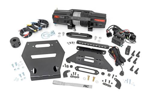 Rough Country - Rough Country LED Light - Winch Mount - RS6500S - 10" Black Slimline - Polaris RZR Pro R - 92064