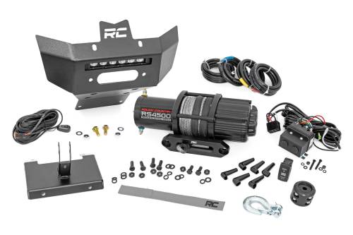Rough Country - Rough Country Winch Bumper - 4500-Lb Winch - Black Series LED - 6" Light - Can-Am Renegade 1000/Renegade 500  - 97071