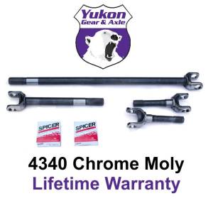 Yukon front 4340 Chrome-Moly replacement axle kit for Dana 44, '80-'92 Wagoneer, Dana 44 with 19/30 splines. (YA W24138)