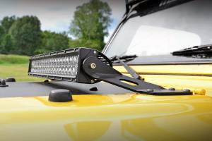 Rough Country - 20-inch Single or Dual Row LED Light Bar Hood Mounting Brackets (Jeep TJ / LJ) - Image 2