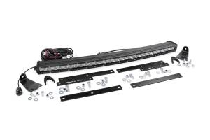 Rough Country - Single Row LED Light Bar Hidden Grille Mount w/ 30-inch Chrome Series Curved CREE LED Light Bar (70625) - Image 1