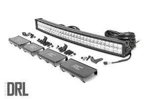 30-inch Curved Cree LED Light Bar - (Dual Row | Chrome Series w/ Cool White DRL) 72930DRL