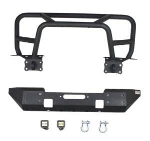 Fishbone Offroad - FISHBONE JK Front Bumper with Grill Topper and LED's, Steel, Textured Black Powder Coat, Fits JK 07-16 (FB22005) - Image 8