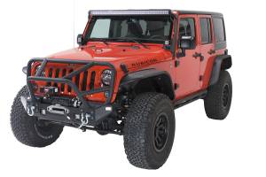 Fishbone Offroad - FISHBONE JK Front Bumper with Grill Topper and LED's, Steel, Textured Black Powder Coat, Fits JK 07-16 (FB22005) - Image 2