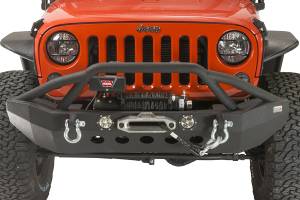 FISHBONE JK Front Bumper with LED's, Steel, Textured Black Powder Coat, Fits JK 07-16 (FB22003)