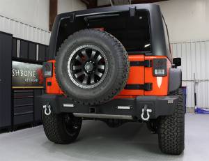 Fishbone Offroad - FISHBONE JK Rear Bumper with D-Ring and LED lights, steel, textured black powder coat, fits JK 07-17 (FB22032) - Image 2