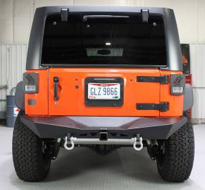 FISHBONE JK Rear Bumper with Recovery Hitch, Black Powder Coated, Black Powder Coated Fits 07-17 JK (FB22046)