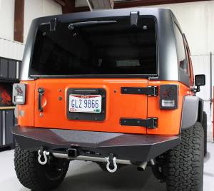 Fishbone Offroad - FISHBONE JK Rear Bumper with Recovery Hitch, Black Powder Coated, Black Powder Coated Fits 07-17 JK (FB22046) - Image 2