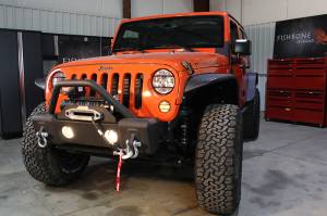 Fishbone Offroad - FISHBONE JK Stubby Front Bumper, Uses Factory Fog Lights, Steel, Textured Black Powder Coat, Fits JK 07-18 (FB22001) - Image 2