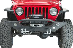 Fishbone Offroad - FISHBONE TJ Front Bumper with LED Lights, Steel, Textured Black Powder Coat, Fits 97-06 (FB22016) - Image 1