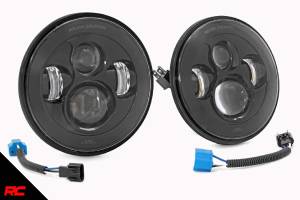 Rough Country LED Round Headlights 7" for 2007-2018 Jeep Wrangler JK (RCH5000) 