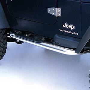 Rugged Ridge Tube Side Step Kit Round 3 Inch Stainless Steel | 97-06 Wrangler TJ - 11593.04