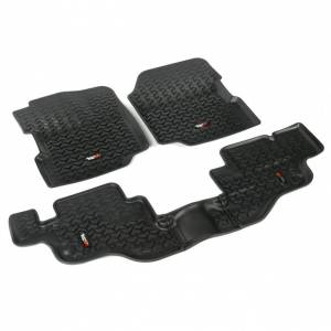 Rugged Ridge All Terrain Floor Liner Kit Black | 76-95 Jeep CJ/Wrangler YJ - 12987.09