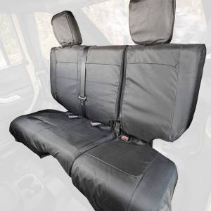 Rugged Ridge Ballistic Seat Cover Rear Black | 07-10 Jeep Wrangler JKU 4 Door - 13266.06