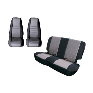 Rugged Ridge Seat Cover Kit Black/Gray | 80-90 Jeep CJ/Wrangler YJ - 13290.09