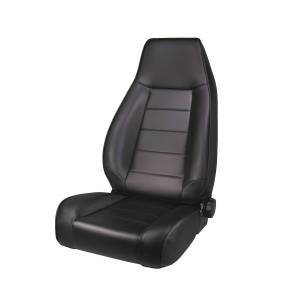 Rugged Ridge Seat High-Back Front Reclinable Black Denim | 76-02 CJ/Wrangler - 13402.15