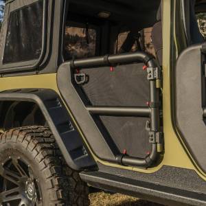 Rugged Ridge - Rugged Ridge Fortis Tube Door Covers Rear Set Black | 07-18 Jeep Wrangler JKU - 13579.57 - Image 4