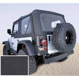 Rugged Ridge Soft Top Door Skins Black Clear Windows | 97-02 Jeep Wrangler TJ - 13703.15