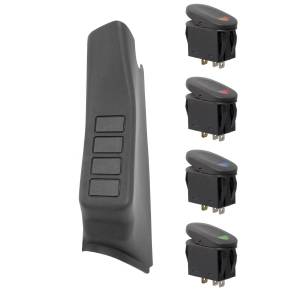 Rugged Ridge Switch Pod Kit A-Pillar Black LHD | 07-10 Jeep Wrangler JK - 17235.86