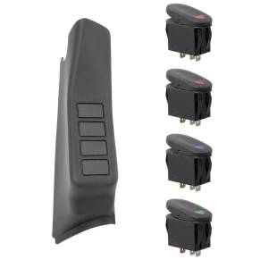 Rugged Ridge Switch Pod Kit A-Pillar 4 Switches Black RHD | 07-10 Wrangler JK - 17235.87