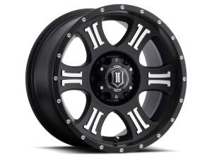 ICON ALLOYS SHIELD SAT BLK MACH - 17 X 8.5 / 6 X 135 / 6MM / 5" BS - 1017856350MB