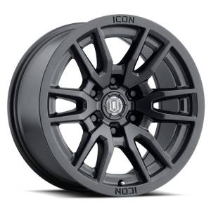 ICON ALLOYS VECTOR 6 SAT BLK - 17 X 8.5 / 6 X 5.5 / 0MM / 4.75'" BS - 2417858347SB